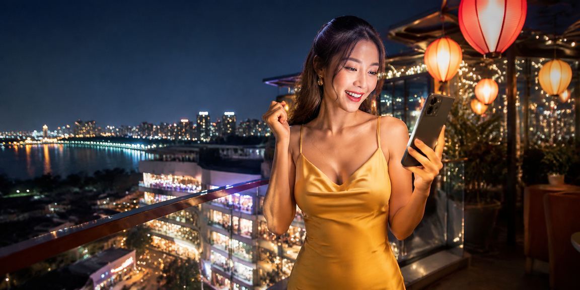 Người dùng truy cập casino trực tuyến qua điện thoại tại chợ đêm Hà Nội