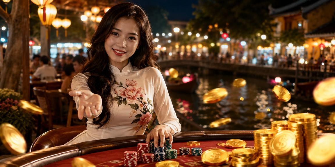 Phố Hội An về đêm với không khí VIP casino và cà phê đặc trưng Việt Nam