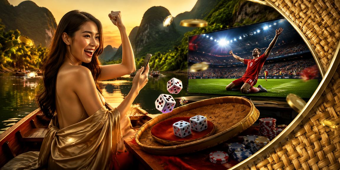 Trò chơi Tài Xỉu với hình ảnh nón lá truyền thống Ninh Bình